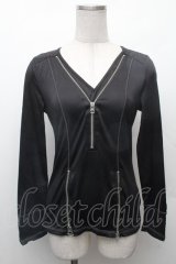 Ozz Croce / フロントZIPトップス  黒 S-26-02-11-007-OO-TO-AS-ZS