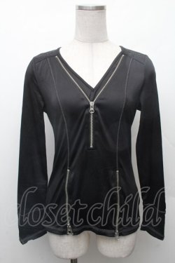 画像1: Ozz Croce / フロントZIPトップス  黒 S-26-02-11-007-OO-TO-AS-ZS