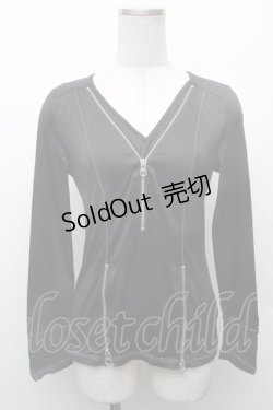 画像1: Ozz Croce / フロントZIPトップス  黒 S-26-02-11-007-OO-TO-AS-ZS