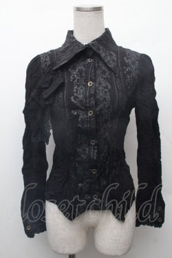 画像1: STEAM / フリルブラウス  黒 S-26-02-11-008-HN-BL-AS-ZS