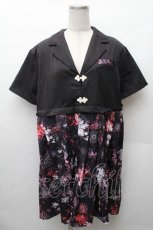 画像1: NieR Clothing / 半袖シャツワンピース  黒 S-26-02-11-013-PU-OP-AS-ZS (1)