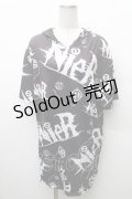 NieR Clothing / 転写プリントトップス  黒 S-26-02-11-015-PU-TO-AS-ZS