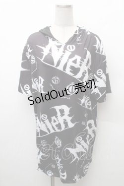 画像1: NieR Clothing / 転写プリントトップス  黒 S-26-02-11-015-PU-TO-AS-ZS