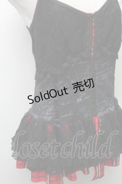 画像3: h.Jelly HONEY / レース切替チェックビスチェ  黒ｘ赤 S-26-02-11-024-HN-TO-HR-ZS