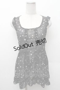画像1: PEACE NOW / 星柄シフォンタンク  黒 S-26-02-11-026-PU-TO-HR-ZS