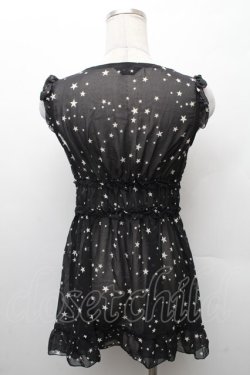 画像2: PEACE NOW / 星柄シフォンタンク  黒 S-26-02-11-026-PU-TO-HR-ZS