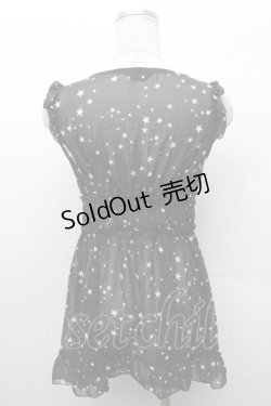 画像2: PEACE NOW / 星柄シフォンタンク  黒 S-26-02-11-026-PU-TO-HR-ZS