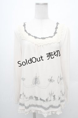 画像1: axes femme / シルエットねこptプルオーバー  オフ S-26-02-11-003-AX-TO-AS-ZS