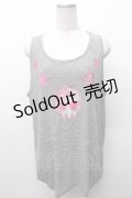 PEACE NOW / ボーダー刺 タンクトップ  黒ｘ白 S-26-02-11-029-PU-TS-HR-ZS