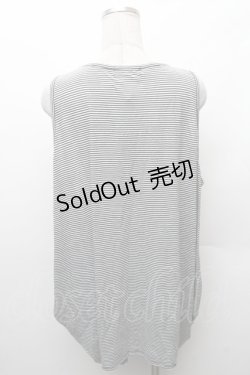 画像2: PEACE NOW / ボーダー刺 タンクトップ  黒ｘ白 S-26-02-11-029-PU-TS-HR-ZS