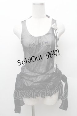画像1: hEVEN / チュールデザイントップス  黒ｘ白 S-26-02-11-030-HN-TO-HR-ZS