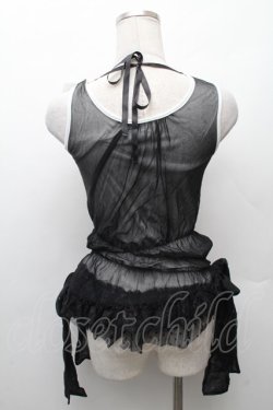 画像2: hEVEN / チュールデザイントップス  黒ｘ白 S-26-02-11-030-HN-TO-HR-ZS
