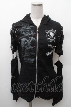 画像1: MAD / ガーゼフードZIPパーカー M 黒 S-26-02-11-033-PU-TO-HR-ZS