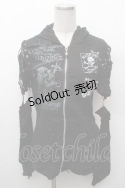 画像1: MAD / ガーゼフードZIPパーカー M 黒 S-26-02-11-033-PU-TO-HR-ZS