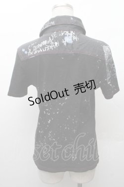 画像2: h.ANARCHY / プリントダメージ半袖ブラウス  黒 S-26-02-11-035-HN-BL-HR-ZS