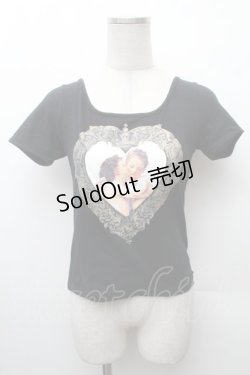 画像1: CHOICE / ハート天使ショート丈パフTシャツ  黒 S-26-02-11-036-PU-TS-HR-ZS