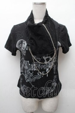 画像1: h.ANARCHY / チュールレイヤードハイネックカットソー  黒 S-26-02-11-037-HN-TS-HR-ZS