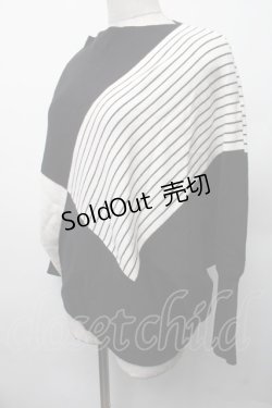 画像2: axes femme / パネル柄ニットプルオーバー  オフＸ黒 S-26-02-13-042-AX-CO-AS-ZS