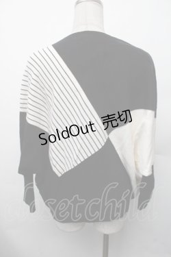 画像3: axes femme / パネル柄ニットプルオーバー  オフＸ黒 S-26-02-13-042-AX-CO-AS-ZS