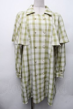 画像1: axes femme / ダブルブレストケープワンピース  グリーン S-26-02-13-043-AX-OP-AS-ZS