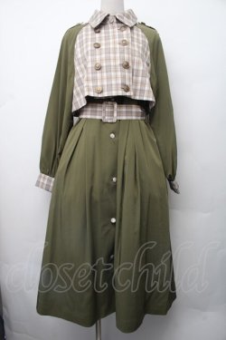 画像1: axes femme POETIQUE / 2WAYバイカラーコート  カーキ S-26-02-13-045-AX-CO-AS-ZS