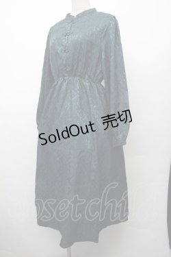 画像2: axes femme / サテンジャガードチャイナワンピース  グリーン S-26-02-13-046-AX-OP-AS-ZS