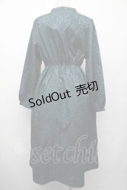 画像3: axes femme / サテンジャガードチャイナワンピース  グリーン S-26-02-13-046-AX-OP-AS-ZS