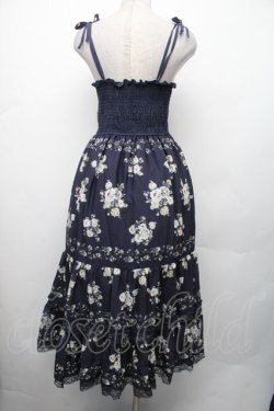 画像3: axes femme / 花柄2wayロングスカート  紺 S-26-02-13-047-AX-SK-AS-ZS