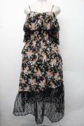 axes femme / フラワーシャワープリントワンピース  黒 S-26-02-13-052-AX-OP-AS-ZS