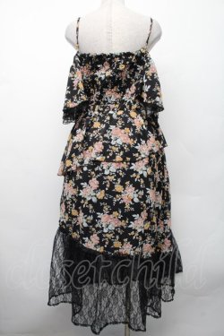 画像3: axes femme / フラワーシャワープリントワンピース  黒 S-26-02-13-052-AX-OP-AS-ZS