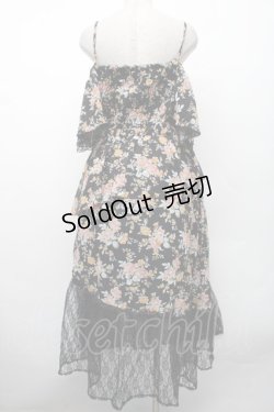 画像3: axes femme / フラワーシャワープリントワンピース  黒 S-26-02-13-052-AX-OP-AS-ZS