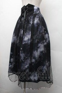 画像2: axes femme / テレスコーププリントスカート  黒 S-26-02-13-057-AX-SK-AS-ZS