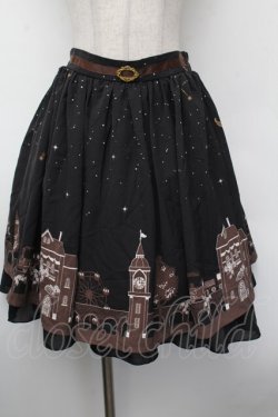 画像1: axes femme / 町並み柄スカート  黒 S-26-02-13-059-AX-SK-AS-ZS