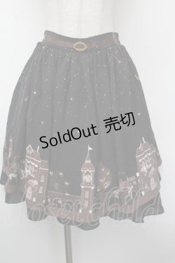 画像1: axes femme / 町並み柄スカート  黒 S-26-02-13-059-AX-SK-AS-ZS