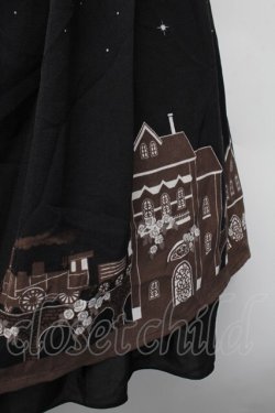 画像2: axes femme / 町並み柄スカート  黒 S-26-02-13-059-AX-SK-AS-ZS