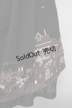 画像2: axes femme / 町並み柄スカート  黒 S-26-02-13-059-AX-SK-AS-ZS