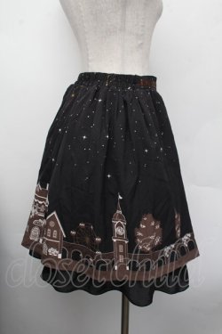 画像3: axes femme / 町並み柄スカート  黒 S-26-02-13-059-AX-SK-AS-ZS