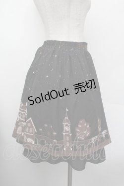 画像3: axes femme / 町並み柄スカート  黒 S-26-02-13-059-AX-SK-AS-ZS