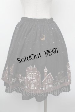 画像4: axes femme / 町並み柄スカート  黒 S-26-02-13-059-AX-SK-AS-ZS