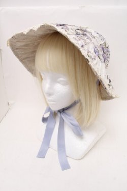画像1: Victorian maiden / ロココブーケボンネット  ブルー S-26-02-13-010-CL-AC-AS-ZS