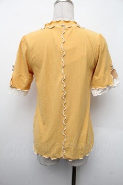 画像2: axes femme / 吸水速乾袖レースメロープルオーバー  イエロー S-26-02-13-027-AX-TO-AS-ZS