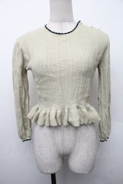 画像1: axes femme POETIQUE / ハート透かしニット  グリーン S-26-02-13-035-AX-TO-AS-ZS