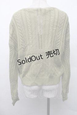 画像2: axes femme / 透かし柄ニットカーディガン  グリーン S-26-02-13-037-AX-TO-AS-ZS