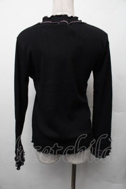 画像2: axes femme / バイカラーメロー袖レースプルオーバー  黒 S-26-02-13-039-AX-TO-AS-ZS