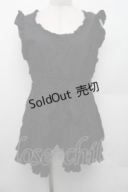 画像1: metamorphose / フリルエプロン  黒 S-26-02-13-041-ME-TO-HR-ZS