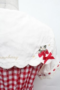 画像4: LIZ LISA / ストロベリーレースギンガムワンピース  赤Ｘ白 S-26-02-15-038-LO-OP-AS-ZS