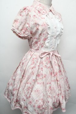 画像3: LIZ　LISA / チェック額縁花柄ワンピース  ピンク S-26-02-15-039-LO-OP-AS-ZS