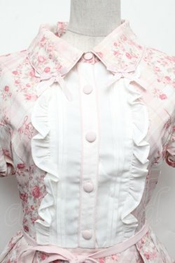 画像4: LIZ　LISA / チェック額縁花柄ワンピース  ピンク S-26-02-15-039-LO-OP-AS-ZS