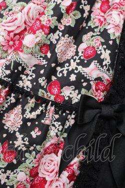 画像4: BABY,THE STARS SHINE BRIGHT / シュガーブーケ〜永遠の乙女の憧れ〜柄ジャンパースカートIII  黒ｘピンク S-26-02-15-042-BA-OP-HR-ZS