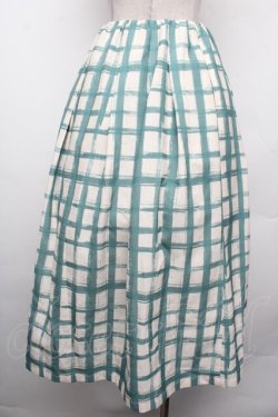 画像2: an another angelus / ペイントタッチ柄タックスカート F グリーン×白 S-26-02-15-051-CA-SK-TE-ZS